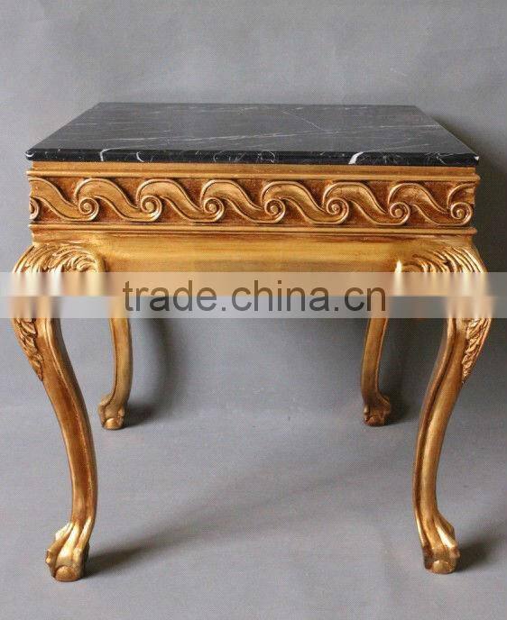 Square gold leaf marble coffee table