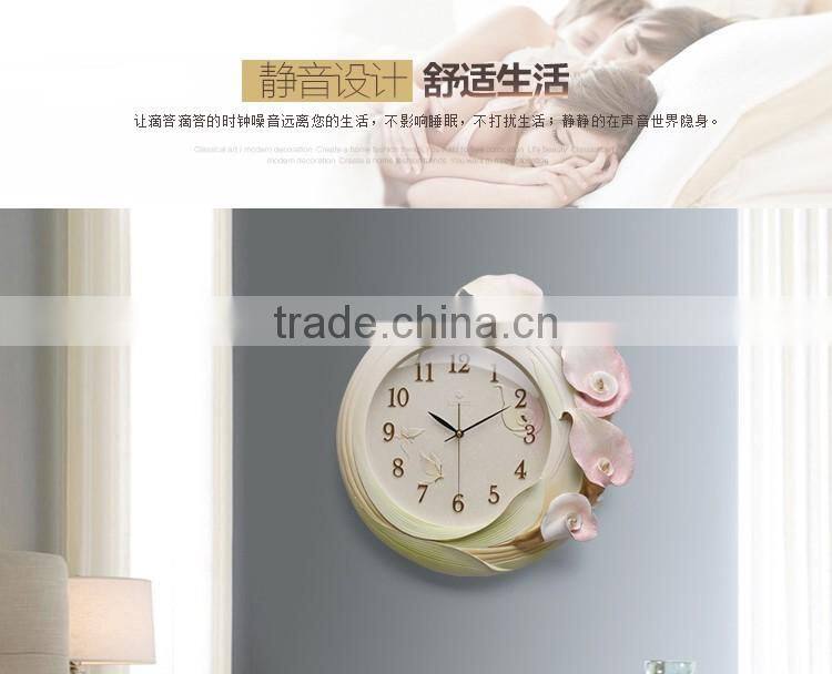 M16A Momoda Living room Creative modern hanging fancy elegant3D flower wall clock Quiet quiet quartz decoration large wall clock