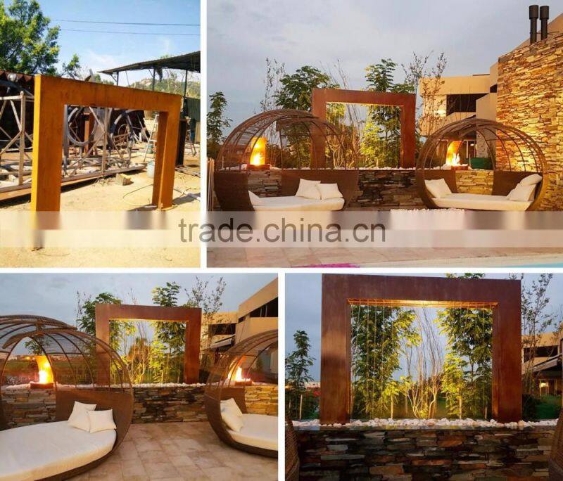 Art garden corten steel sculpture decorative metal balls