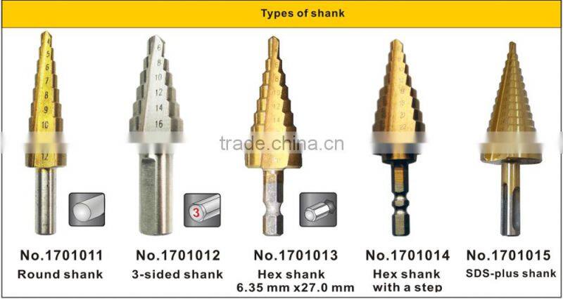 4-32mm Hex Shank TiN HSS Step Drill Bit
