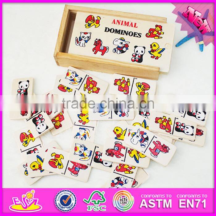 2016 hot sale educational children wooden mini domino set WJ276930