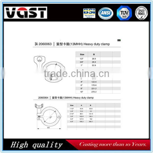 Adjustable tri clover clamp stainless steel clamp