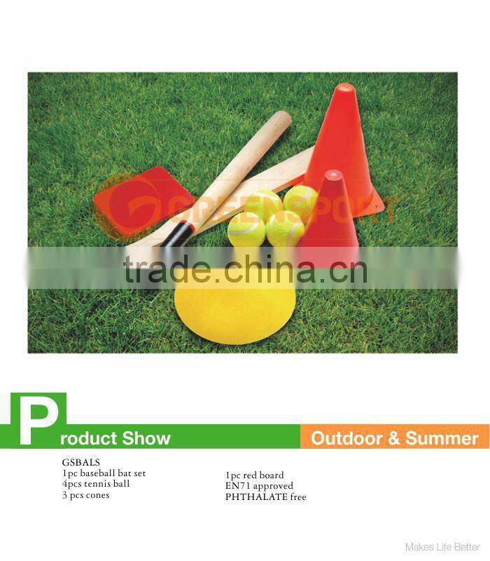 GSBALS wooden tennis/cricket set for training