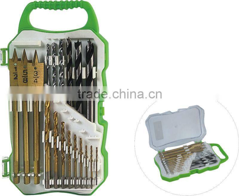 18pcs innovative hss drill,wood drill,masonry drill set in plastic case