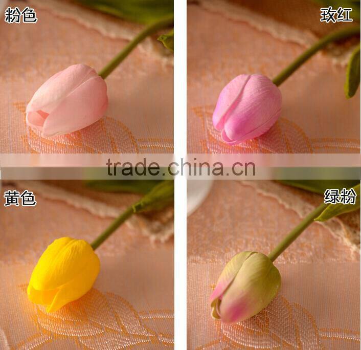 2016 Wholesale Artificial Tulip Flower Bouquet Real Touch Pu Popular Artificial Tulip For Holiday Parties