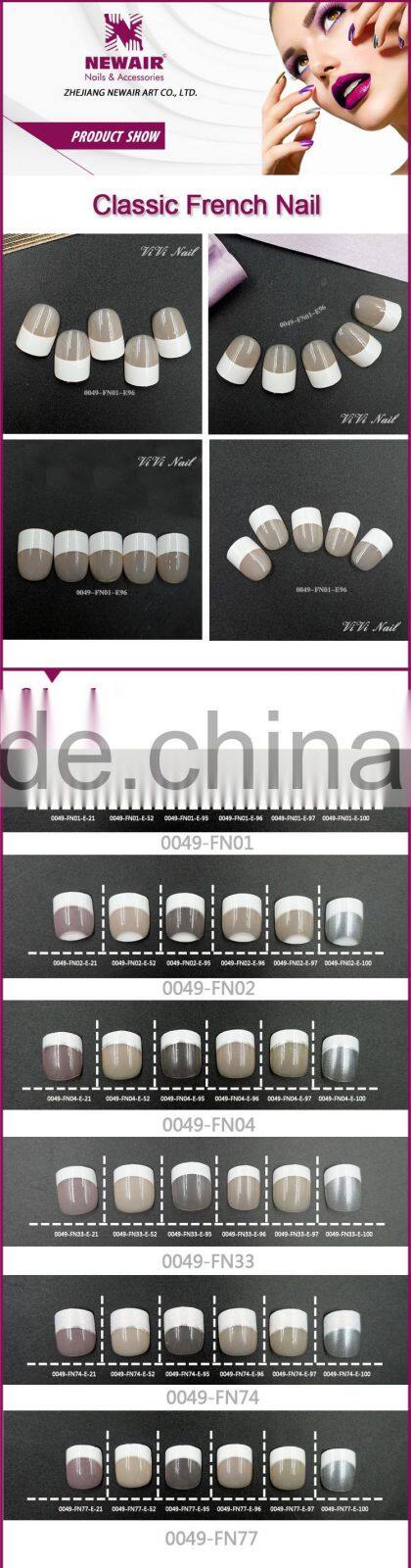 Newair artificial fingernails French full cover nail tips