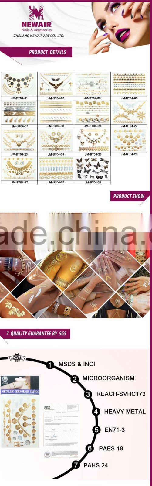 Promotional custom hand temporary tattoo sticker