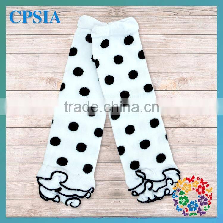 White and Aqua Blue Color Chevron Baby Child Leg warmer with Aqua Blue Ruffled