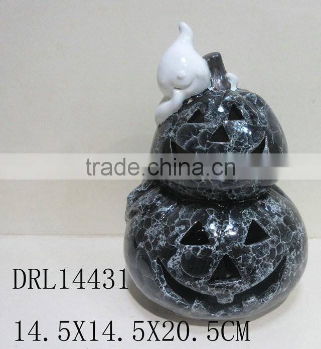 holloween decorations witch ghost ceramic LED lantern
