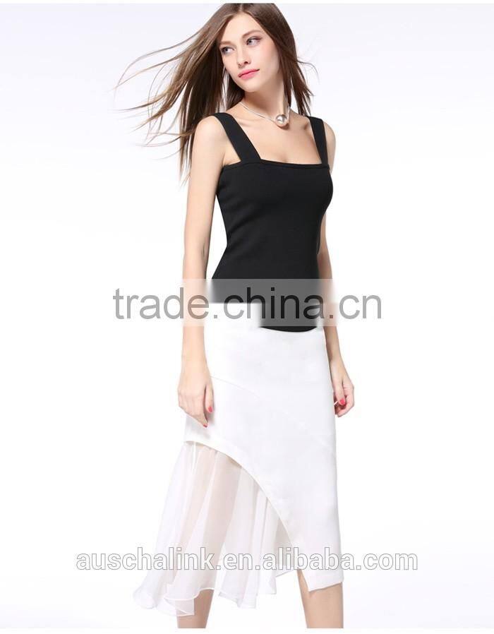 beautiful design asymmetrical office wear long skirts for women