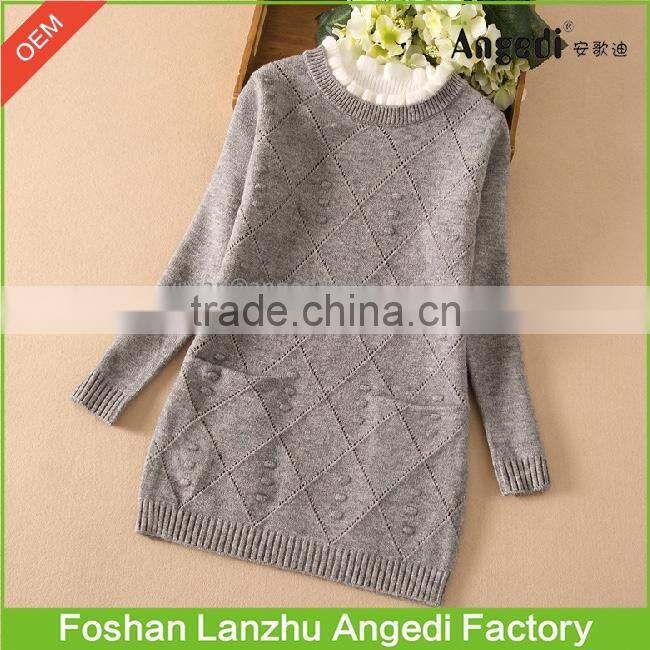 OEM supply Girls winter clothing thermal dress Hoodless Sweater Dress for girl 2-14yrs