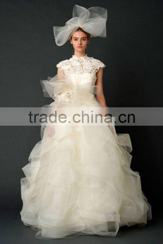 hot ivory cap sleeve wedding gown