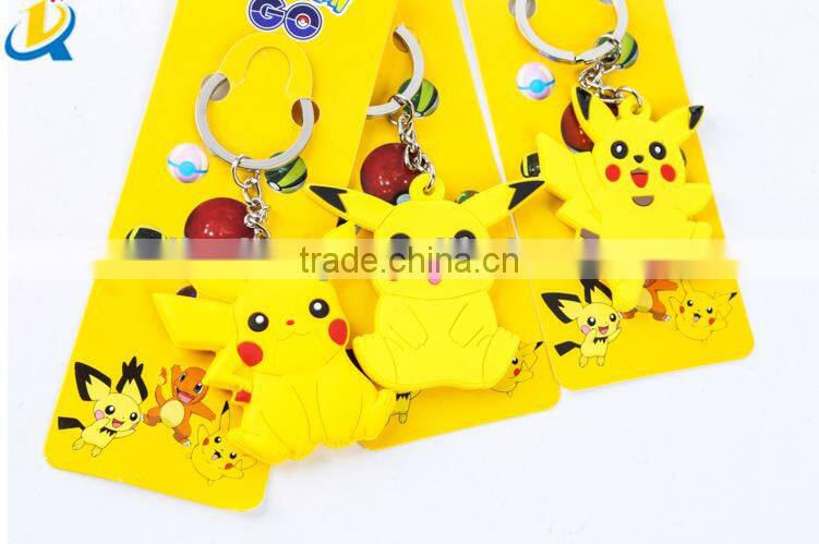 mini cartoon pokemon figures custom keychain for little gift