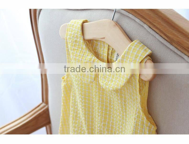 Hot Selling Boutique Seersucker Fabric Baby Girl Romper