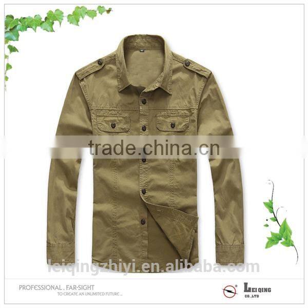 pure cotton wholesale clothing factory cheap military khaki shirts