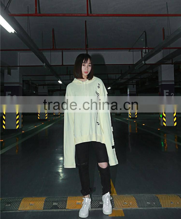 2017 Wholesale Embroidery and print customized logo women hip hop clothing hip hop hoodies