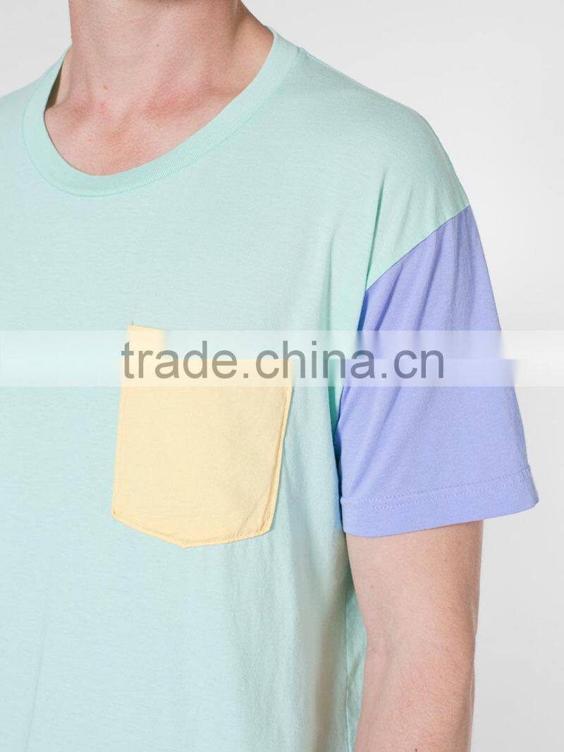 color block pocket no problem t-shirt