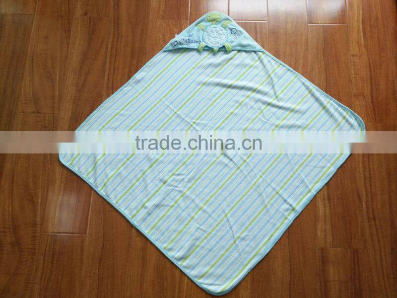 Soft cotton velour animal knitted baby swaddle blanket