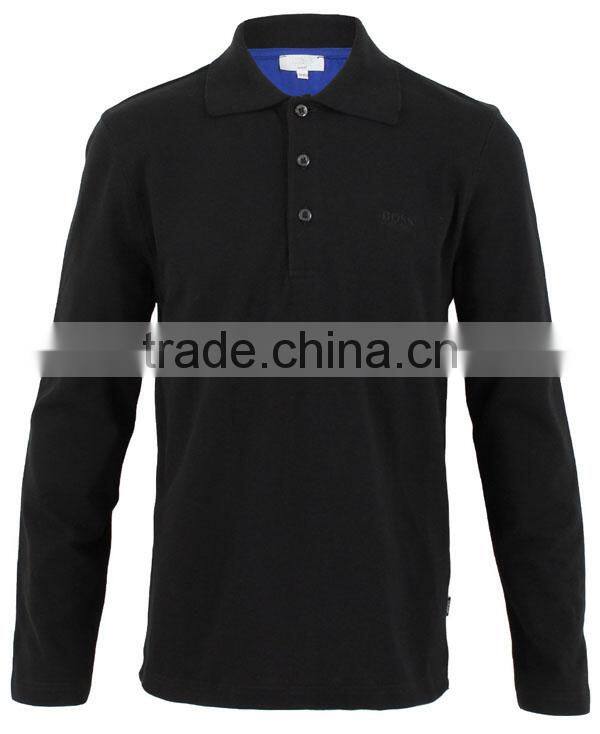 cheap long sleeve two color polo shirt price