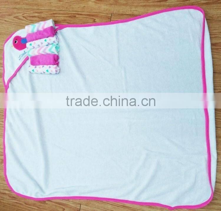 Absorbent terry hooded baby bath pack