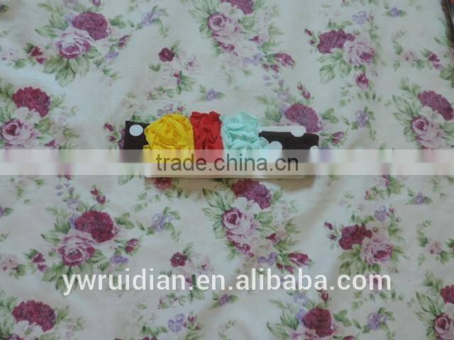 back to school flower hairband stripe polka dot cotton elastic headband ruffle flower kids hairwear wholesale