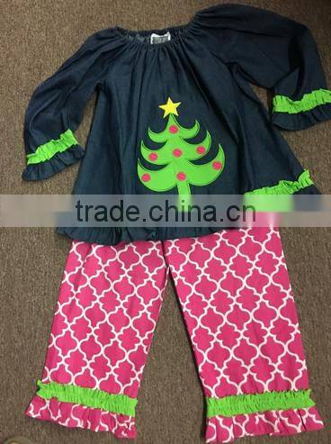 Beautiful sets for girls Christmas fashion pattern new design pattern new design cheap pajamas set