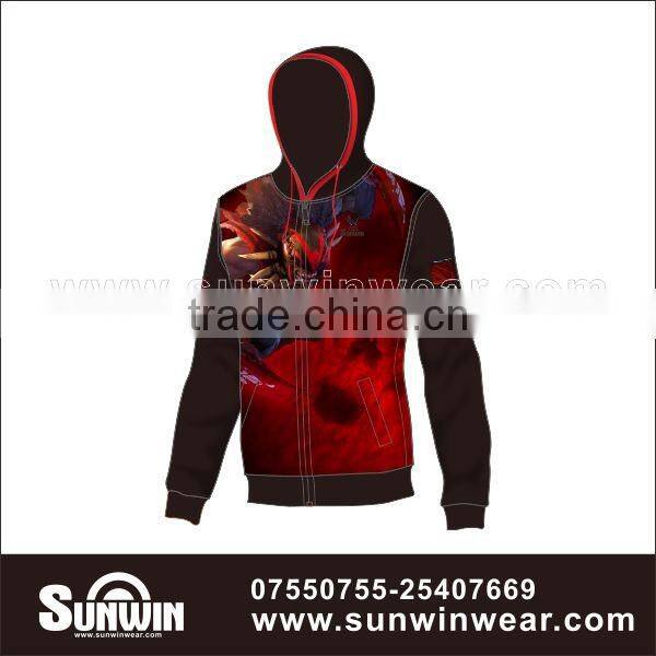 Wholesale Custom Fashion Design Full Sublimated Fleece Zipper- Up Men Hoodies