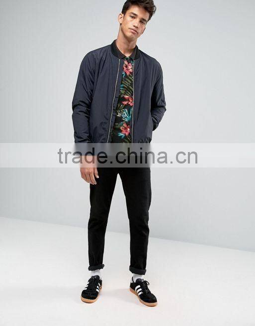 Tropical Leaf Print Polo Shirt