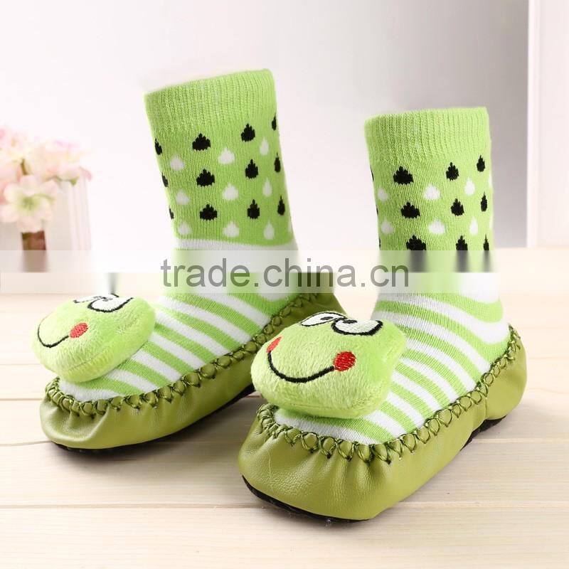 2016 Custom sock wholesale low MOQ cartoon tube baby shoe anti-slip floor sock