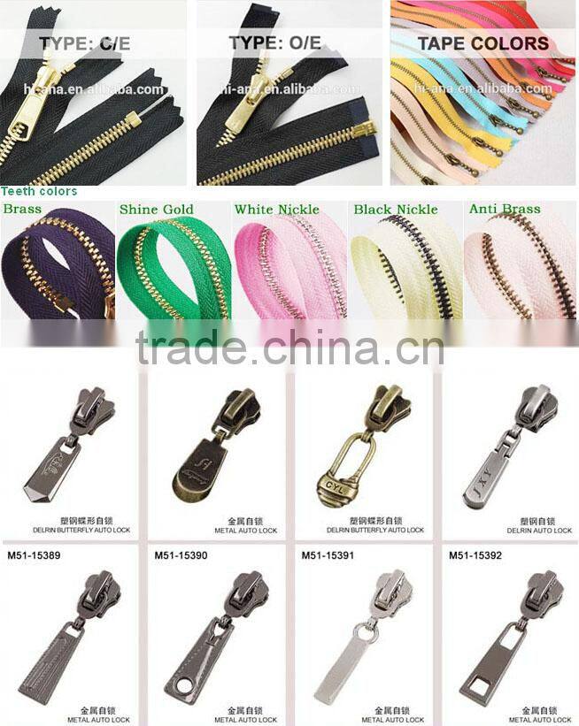Over 800 partner factories metal zipper prices,rose gold zipper manufacturer,jacket zipper