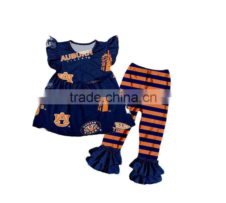 Halloween style boutique baby girl clothing dress no sleeves with ruffle pants designed for pretty girl kids clothing set