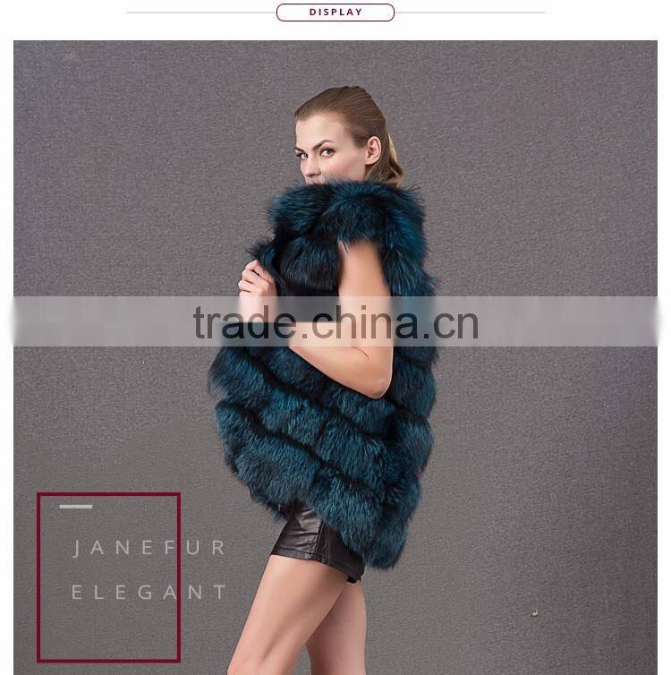 Factory Royal wholesale blue fox fur vest genuine fox fur clothes