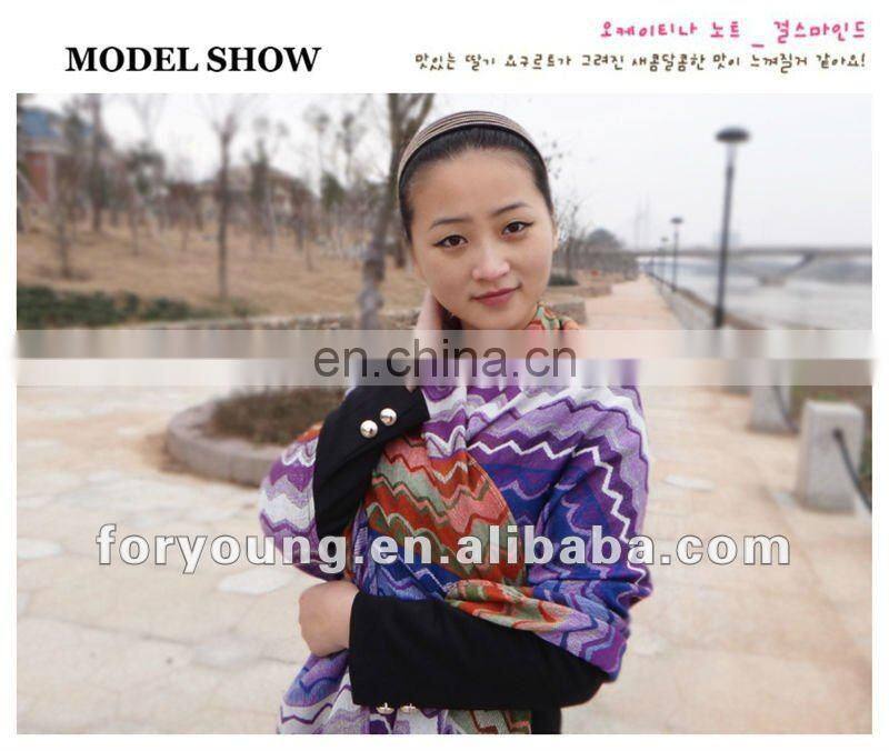 zigzag designs pashmina cotton shawl