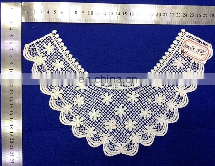 Flower Embroidered Collar Hollow With Pearl Decorative Neckline