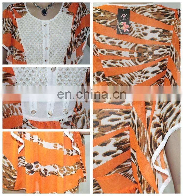 2016 Summer Ladies Chiffon Flowers printing dress casual dresses pictures for women