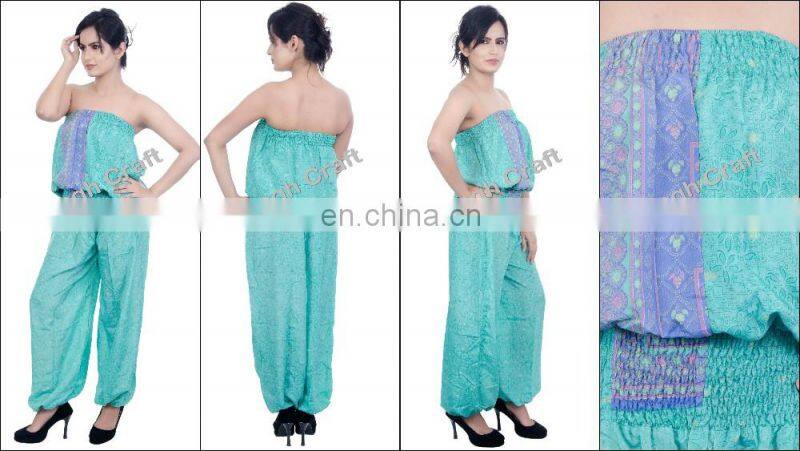 Silk Romper Jumpsuit - Fashion Wear floral jumpsuit - designer jumpsuits for ladies - Indo Western Indian Jumpsuits