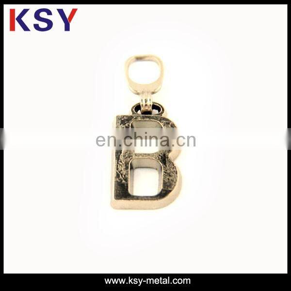 New designed gold colour zipper puller metal for shirt