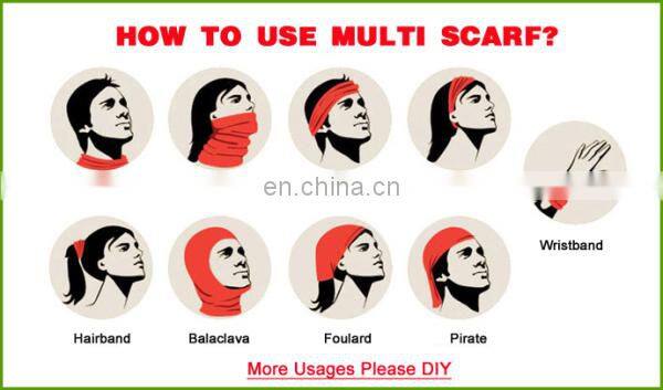 Customized Polyester multifunctional seamless tube bandanas 2016