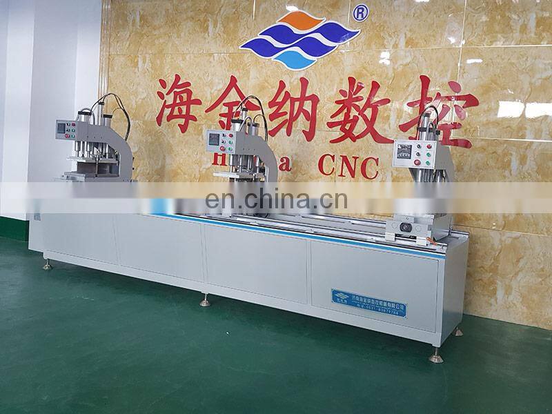 three head single surface seamless welding pvc /upvc profile machine