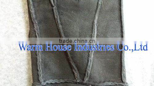 Beige color sheepskin shell fur lining women leather gloves