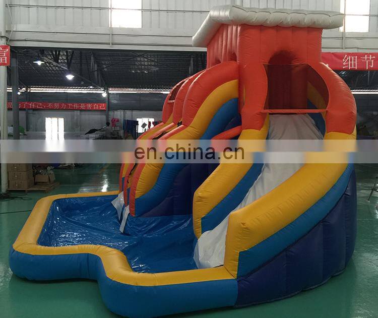 Outdoor children inflatable castle bouncer water slide combo with pool