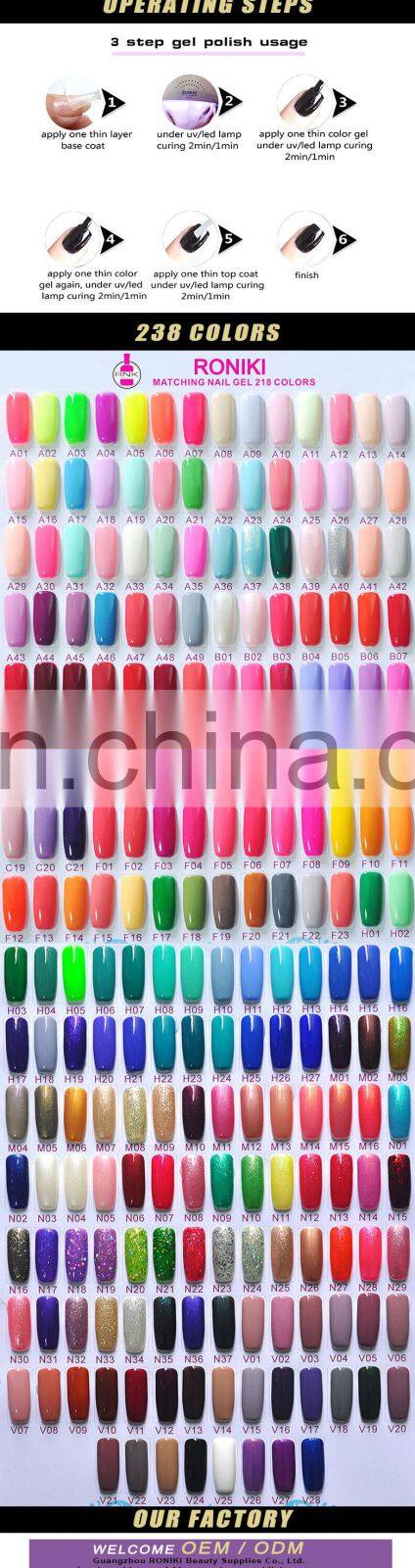 RONIKI Nail Set Fashion Sexy Soak Off Uv Perfect Match Gel for Acrylic Ladies Favoritate 156 Colors