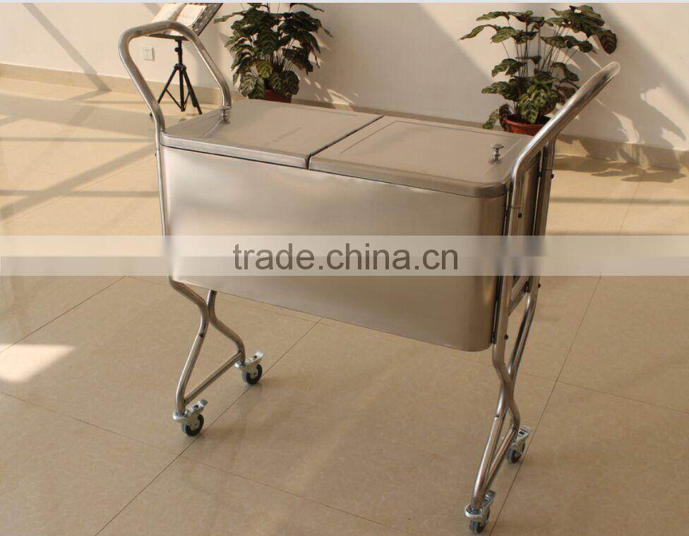 Rolling ice bucket cooler for beverage, Table Cooler