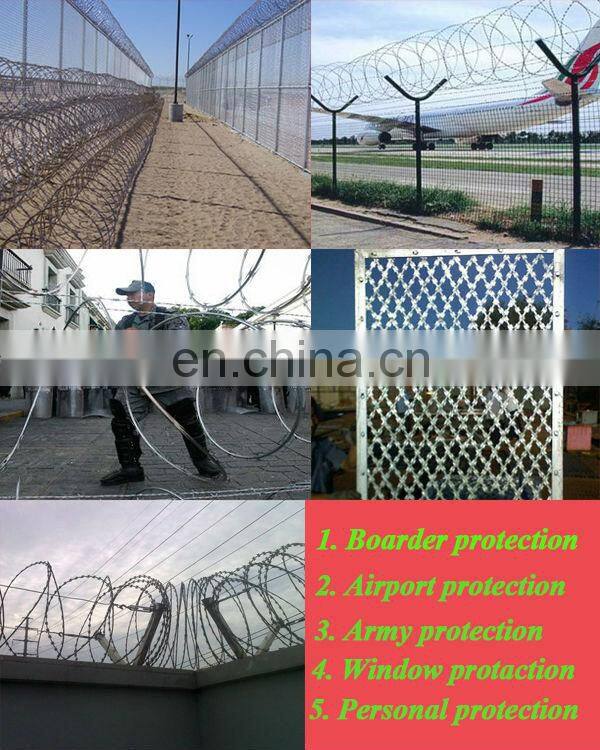 High carbon galvanized Steel Concertina Razor Barded Wire with low price