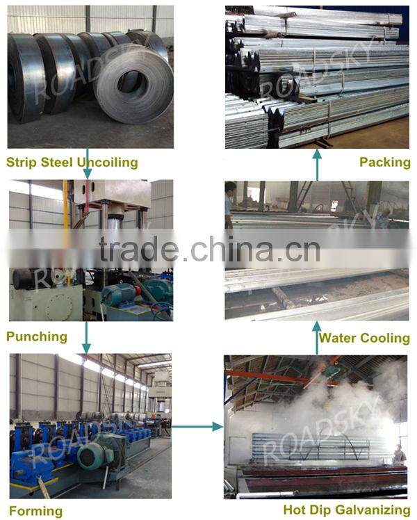 High Quality Galvanized Steel Roadside Guardrail Dimensions