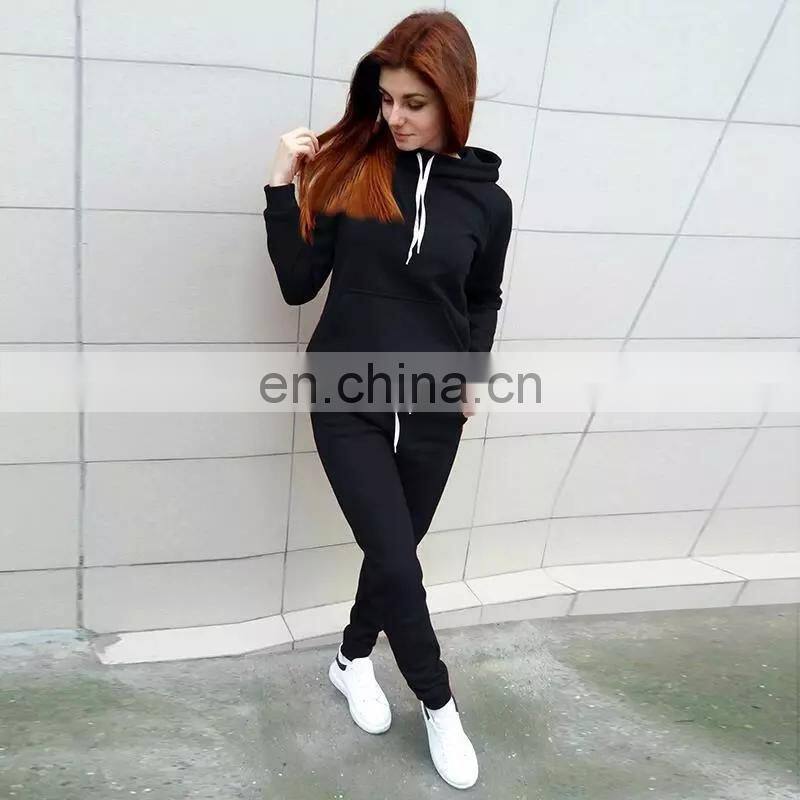 Wholesale custom fashion women's hoodie hoodie pants solid color sportswear sweatshirt sportswear sweatshirt