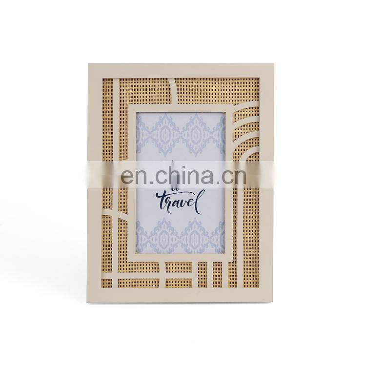 K&B wholesale 4x6'' sizes paper engraved wooden photo frame for home decoration