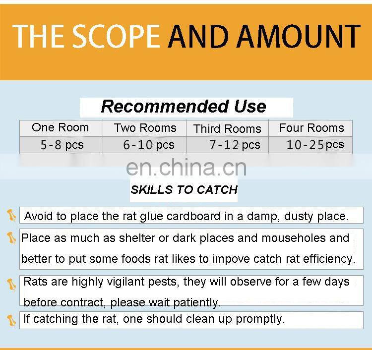Household pest control sticky cardboard glue board trap for rats mouse