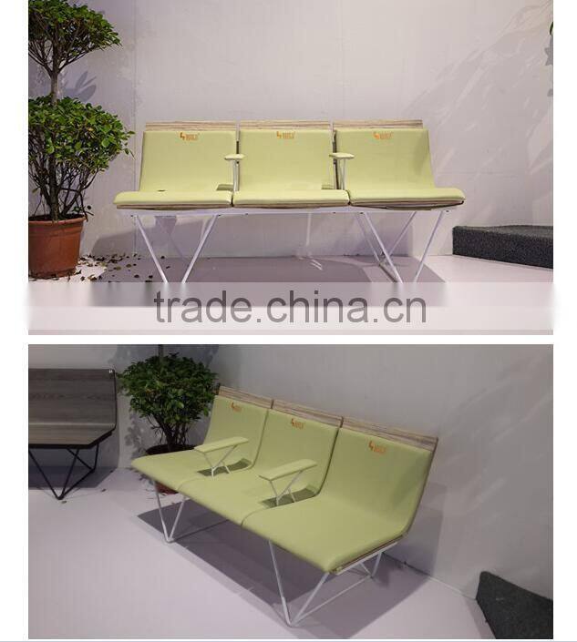 Good price hotsale fabric cushion public waiting chair commercial furniture H63A-3F-E