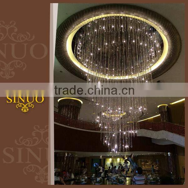 Modern hotel lobby glass pendant crystals led pendant